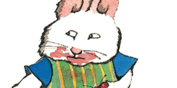 罗斯玛丽·威尔斯的一本儿童读物中的兔子马克斯的插图。