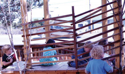 五个学龄前儿童设计树屋