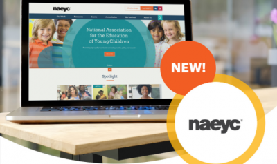 NAEYC的新网站显示在笔记本电脑屏幕上