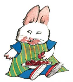 罗斯玛丽·威尔斯的一本儿童读物中的兔子马克斯的插图。